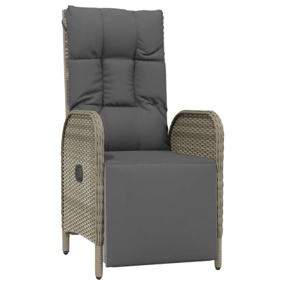 Set da Pranzo Giardino 9pz con Cuscini Nero e Grigio Polyrattan | homemem39
