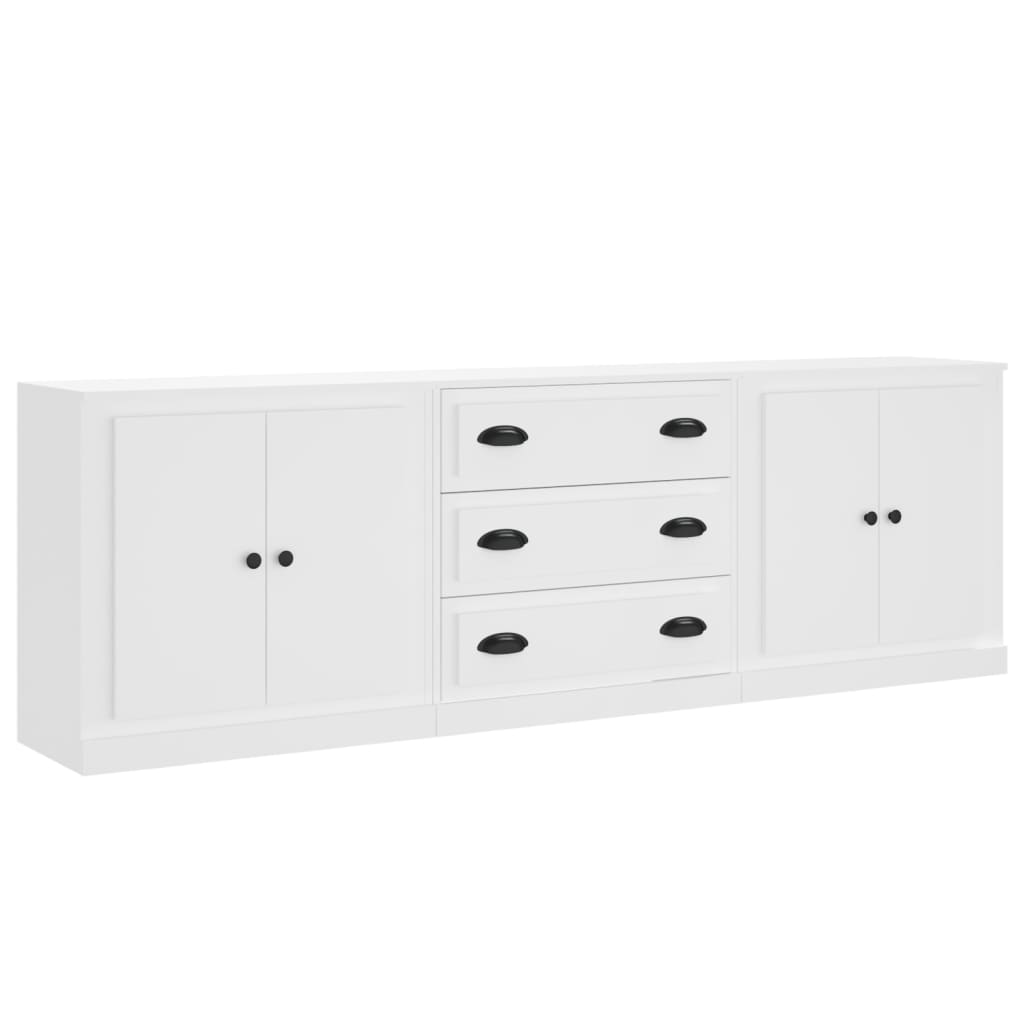 Credenze 3 pz Bianco in Legno Multistrato - homemem39