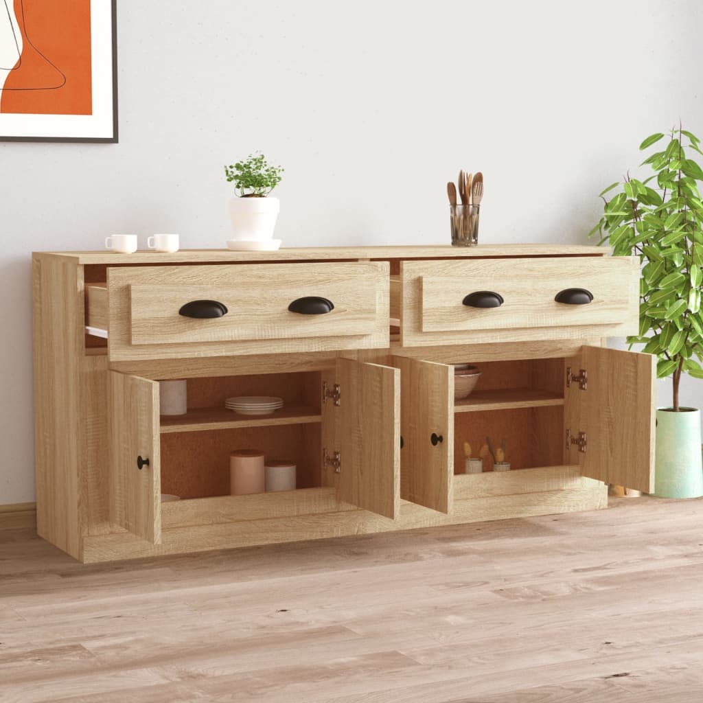 Credenze 2 pz Rovere Sonoma in Legno Multistrato - homemem39