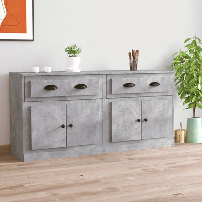 Credenze 2 pz Grigio Cemento in Legno Multistrato - homemem39