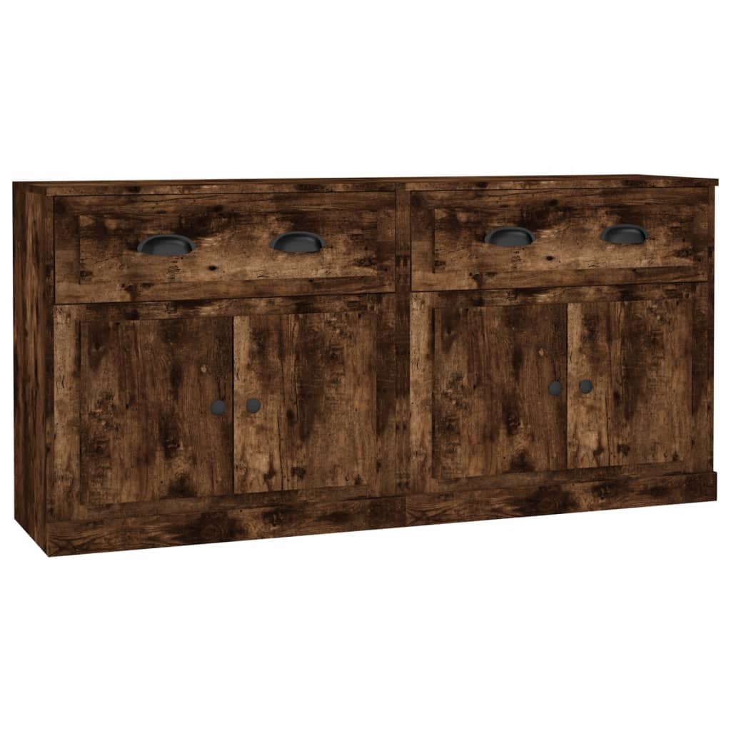 Credenze 2 pz Rovere Fumo in Legno Multistrato | homemem39