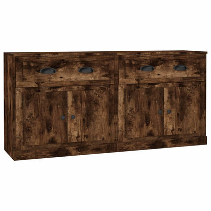 Credenze 2 pz Rovere Fumo in Legno Multistrato | homemem39