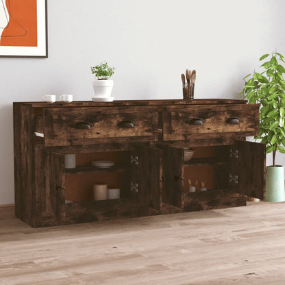 Credenze 2 pz Rovere Fumo in Legno Multistrato | homemem39