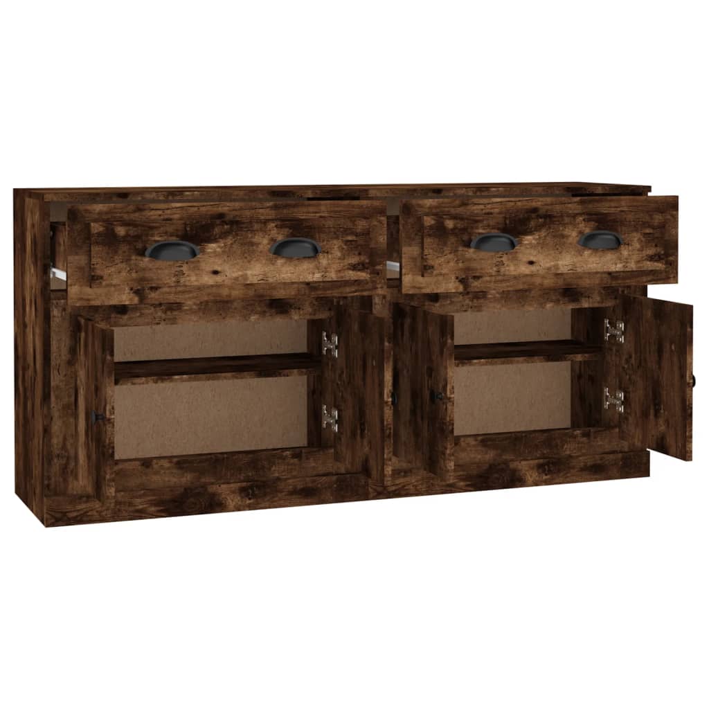 Credenze 2 pz Rovere Fumo in Legno Multistrato | homemem39