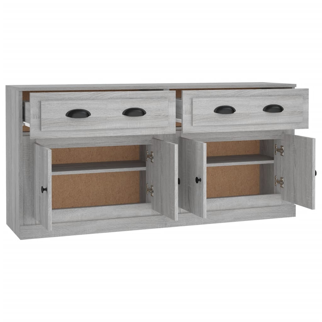 Credenze 2 pz Grigio Sonoma in Legno Multistrato - homemem39