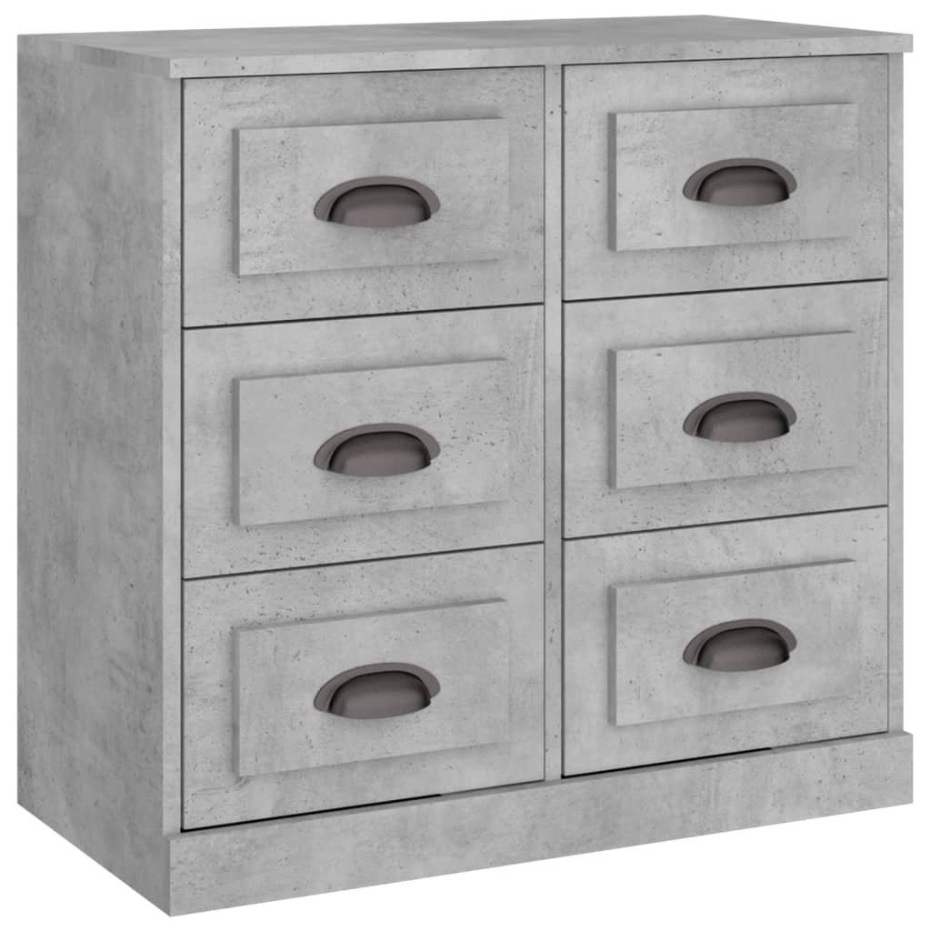 Credenze 2 pz Grigio Cemento in Legno Multistrato - homemem39