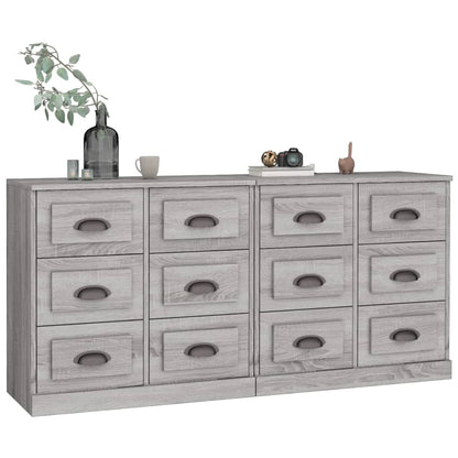 Credenze 2 pz Grigio Sonoma in Legno Multistrato - homemem39