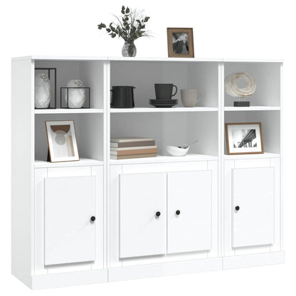 Credenze 3 pz Bianco Lucido in Legno Multistrato - homemem39