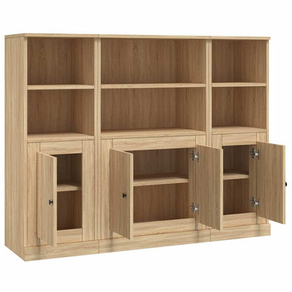 Credenze 3 pz Rovere Sonoma in Legno Multistrato