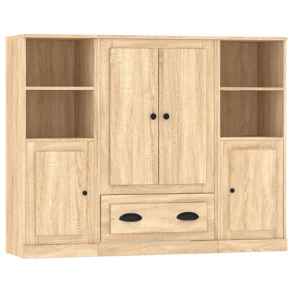 Credenze 3 pz Rovere Sonoma in Legno Multistrato