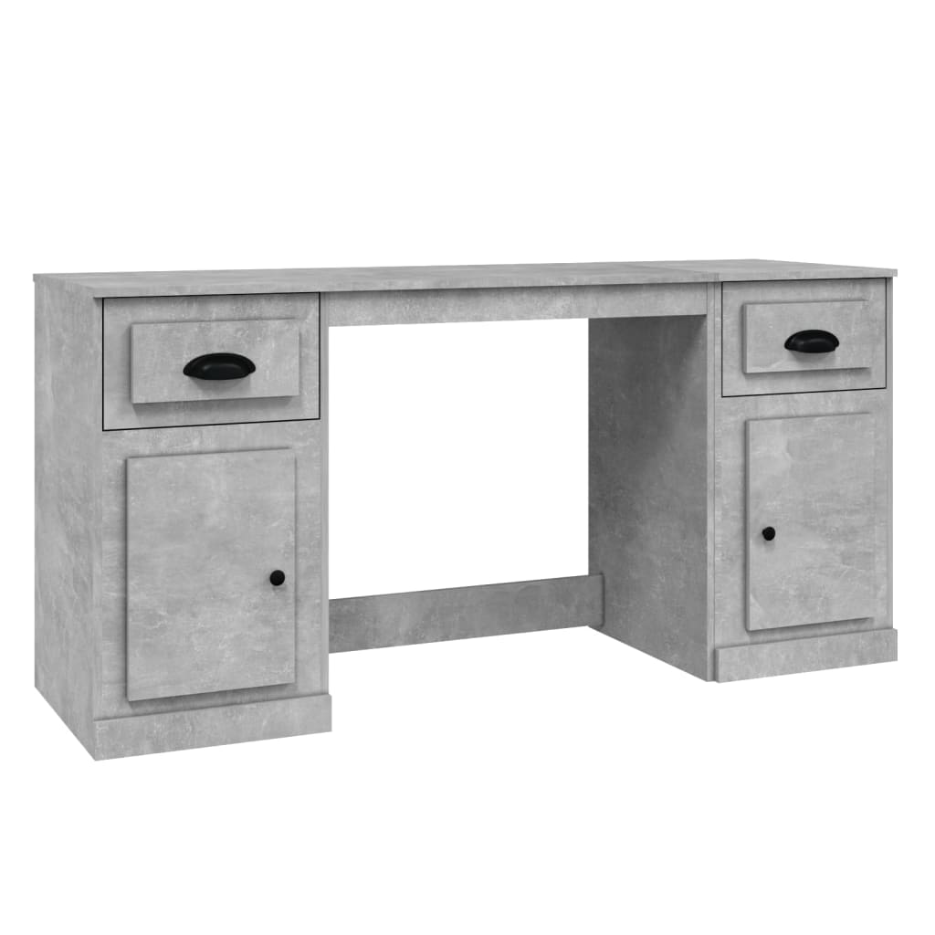 Scrivania con Armadietto Grigio Cemento in Legno Multistrato | homemem39