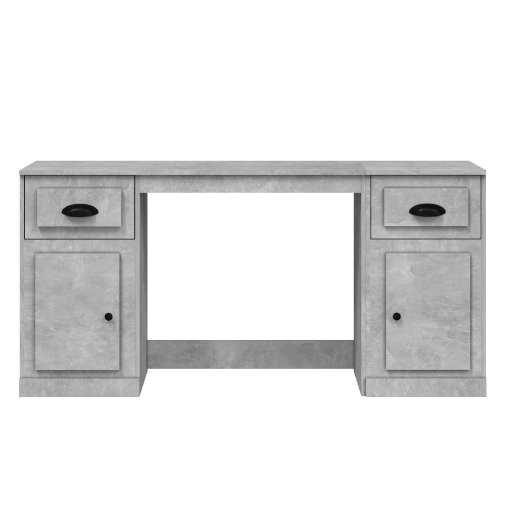 Scrivania con Armadietto Grigio Cemento in Legno Multistrato | homemem39