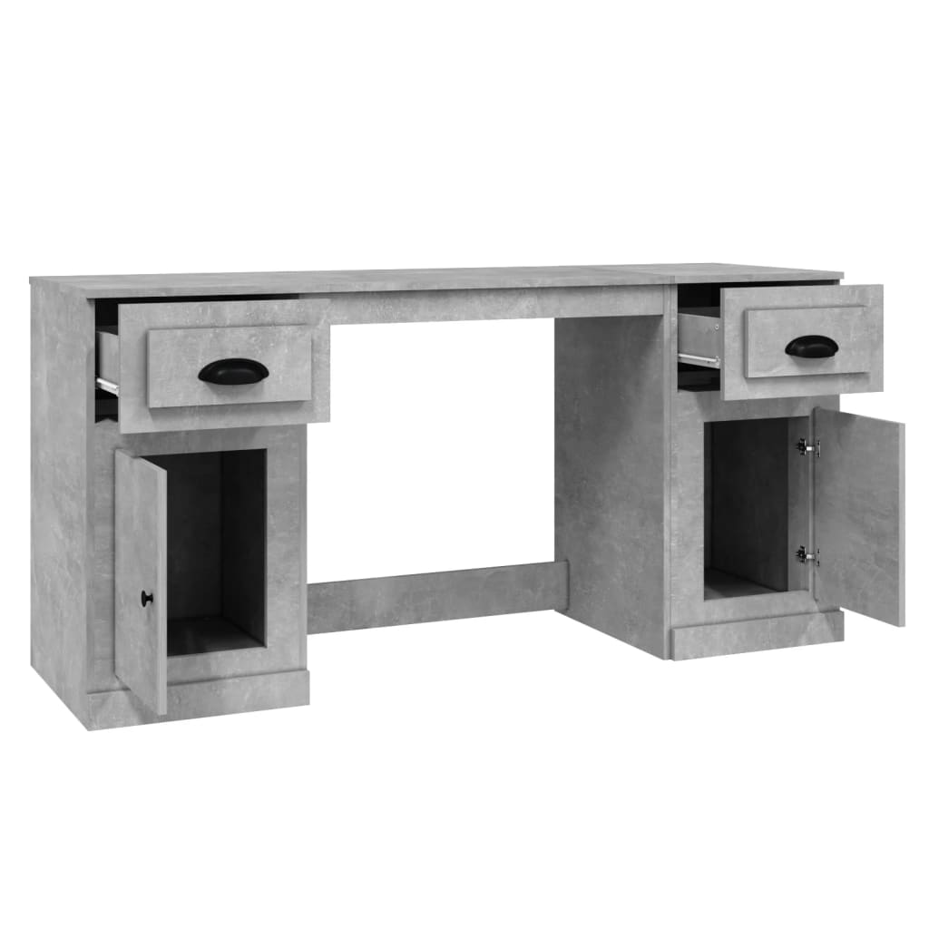Scrivania con Armadietto Grigio Cemento in Legno Multistrato | homemem39