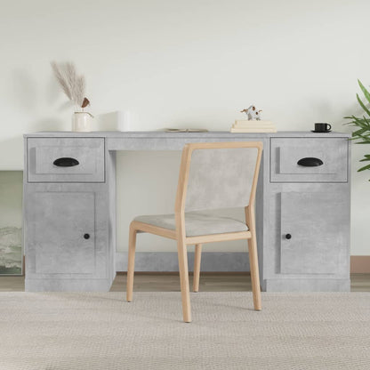 Scrivania con Armadietto Grigio Cemento in Legno Multistrato | homemem39