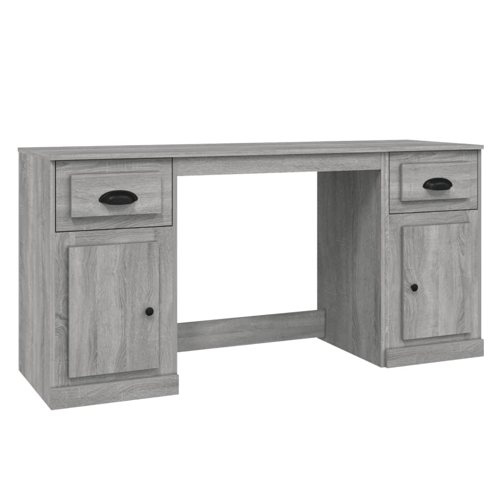 Scrivania con Armadietto Grigio Sonoma in Legno Multistrato