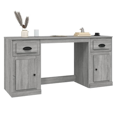 Scrivania con Armadietto Grigio Sonoma in Legno Multistrato