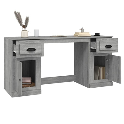 Scrivania con Armadietto Grigio Sonoma in Legno Multistrato - homemem39