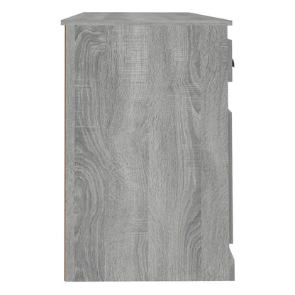 Scrivania con Armadietto Grigio Sonoma in Legno Multistrato