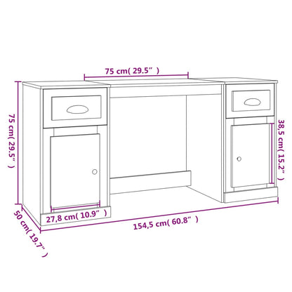 Scrivania con Armadietto Grigio Sonoma in Legno Multistrato | homemem39