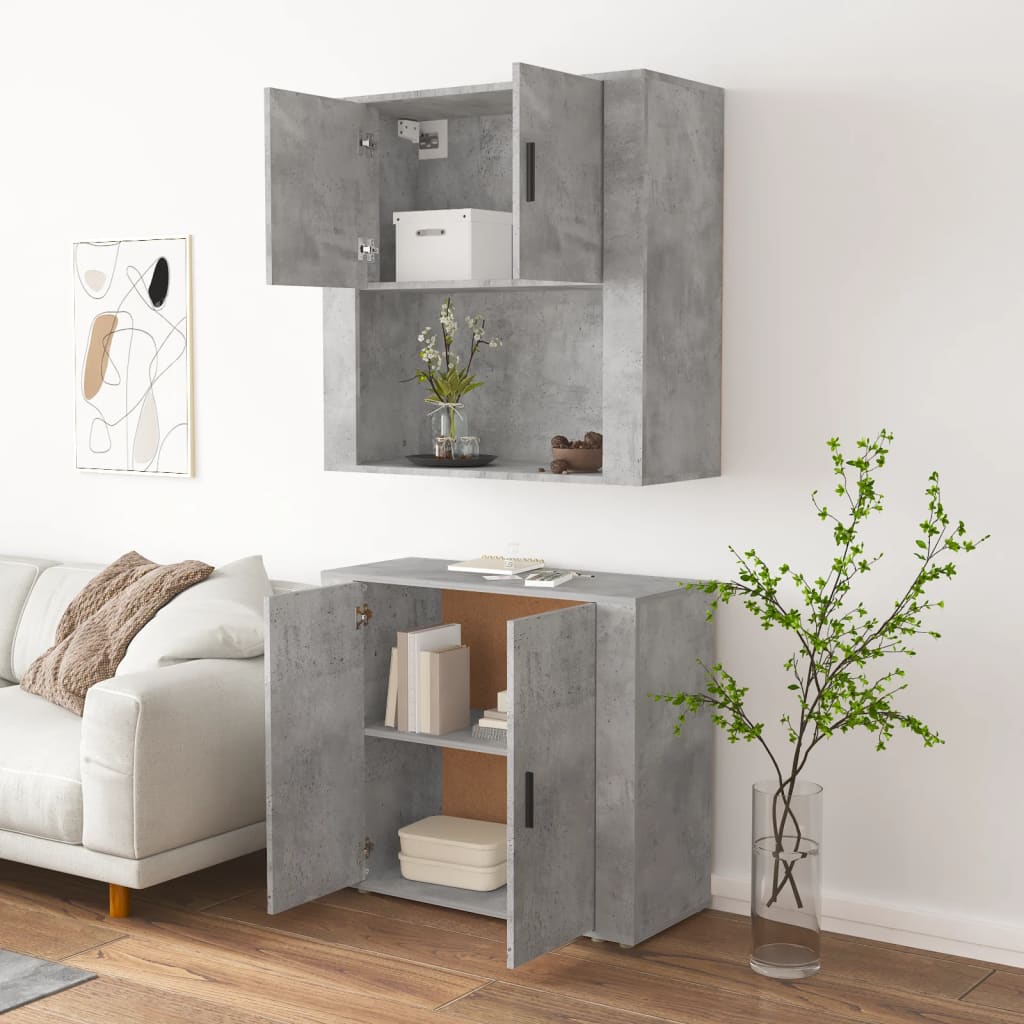 Credenza Grigio Cemento in Legno Multistrato | homemem39