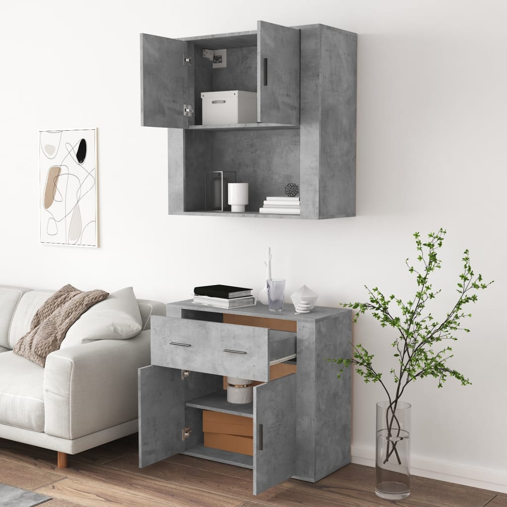 Credenza Grigio Cemento in Legno Multistrato - homemem39