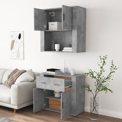 Credenza Grigio Cemento in Legno Multistrato - homemem39