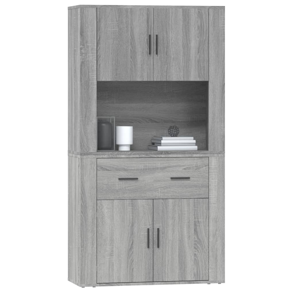 Credenza Grigio Sonoma in Legno Multistrato - homemem39