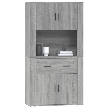 Credenza Grigio Sonoma in Legno Multistrato - homemem39
