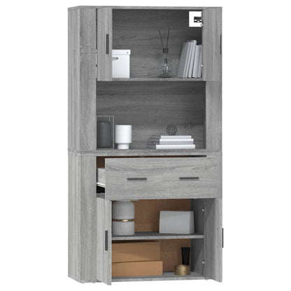 Credenza Grigio Sonoma in Legno Multistrato - homemem39