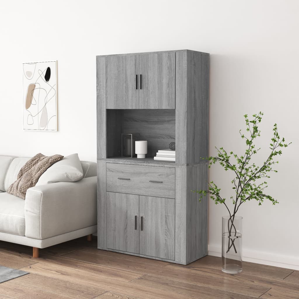 Credenza Grigio Sonoma in Legno Multistrato - homemem39