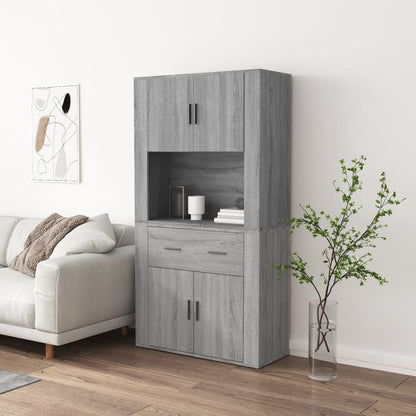 Credenza Grigio Sonoma in Legno Multistrato - homemem39