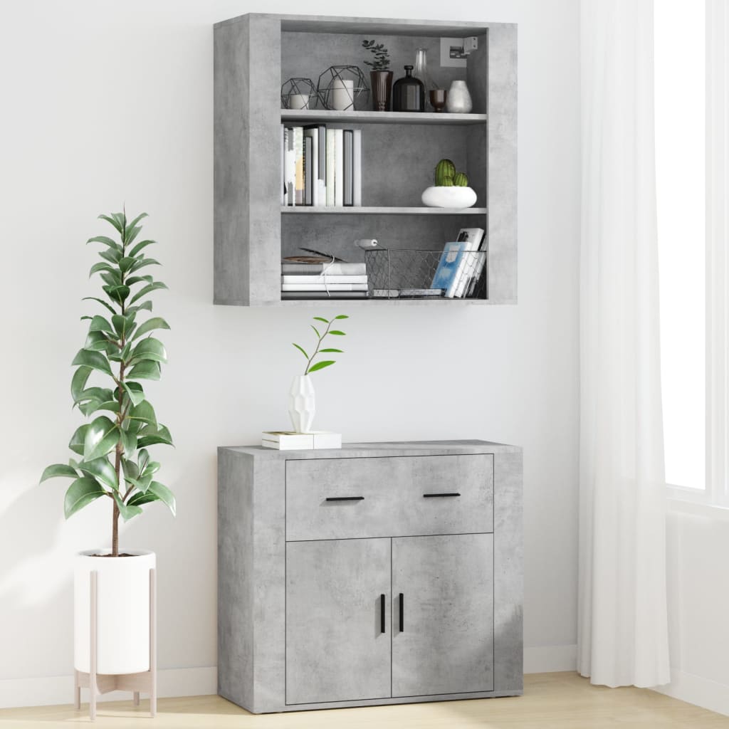 Credenza Grigio Cemento in Legno Multistrato