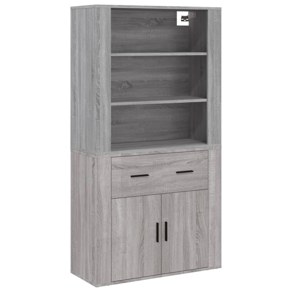 Credenza Grigio Sonoma in Legno Multistrato - homemem39