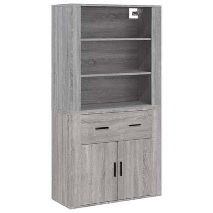 Credenza Grigio Sonoma in Legno Multistrato - homemem39