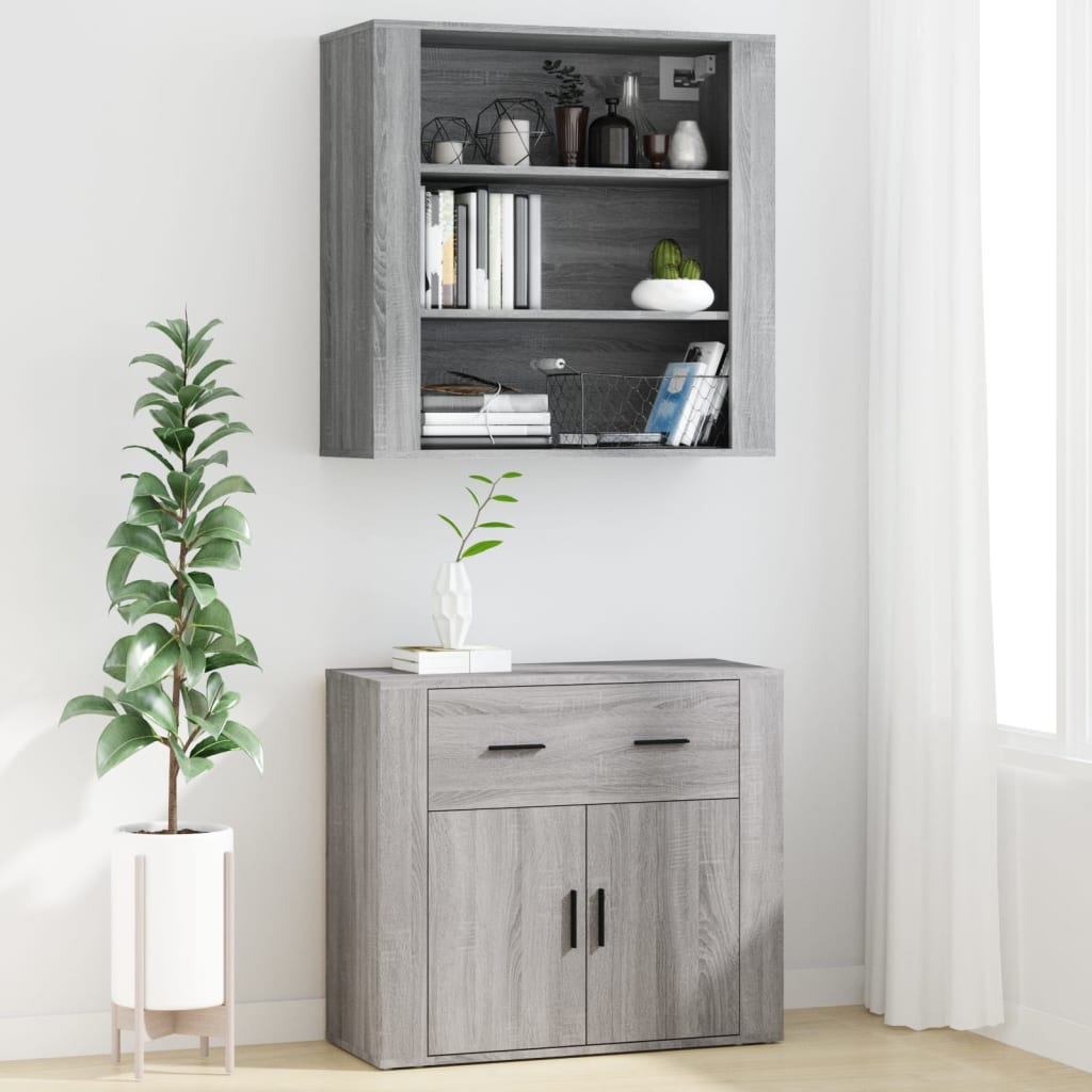 Credenza Grigio Sonoma in Legno Multistrato - homemem39