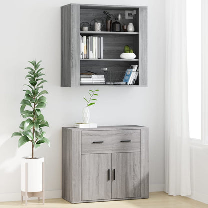 Credenza Grigio Sonoma in Legno Multistrato - homemem39