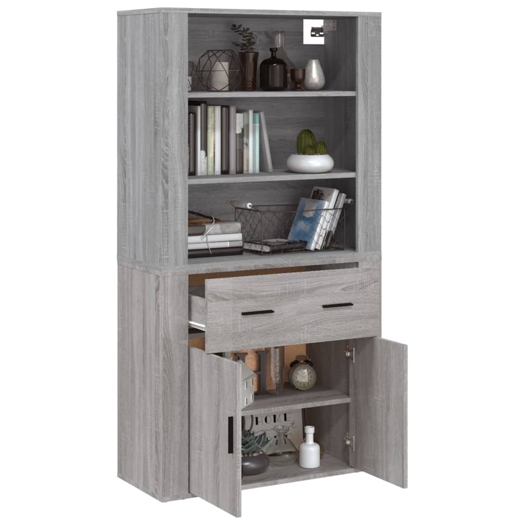 Credenza Grigio Sonoma in Legno Multistrato - homemem39