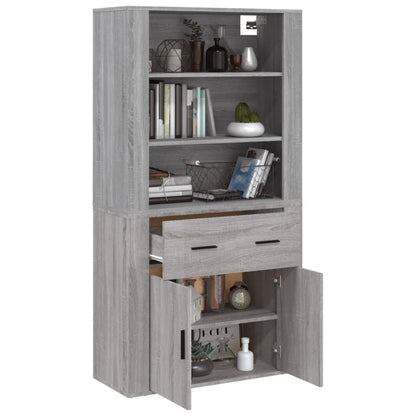 Credenza Grigio Sonoma in Legno Multistrato - homemem39
