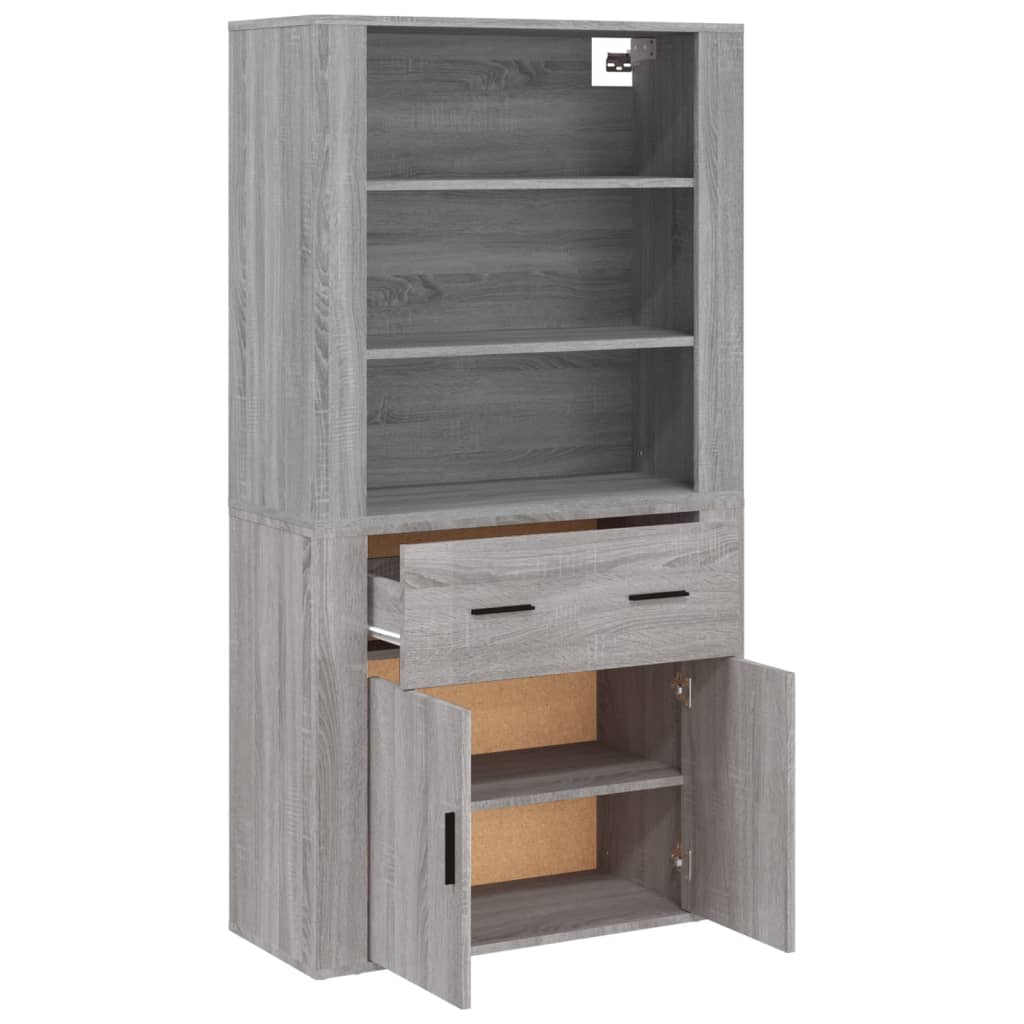 Credenza Grigio Sonoma in Legno Multistrato - homemem39