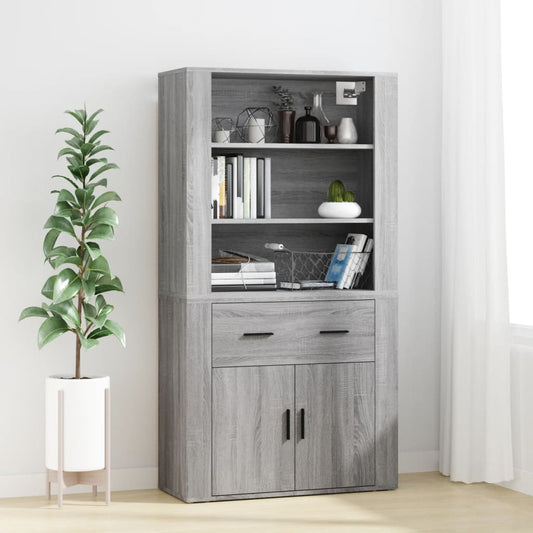 Credenza Grigio Sonoma in Legno Multistrato - homemem39