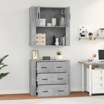 Credenza Grigio Cemento in Legno Multistrato