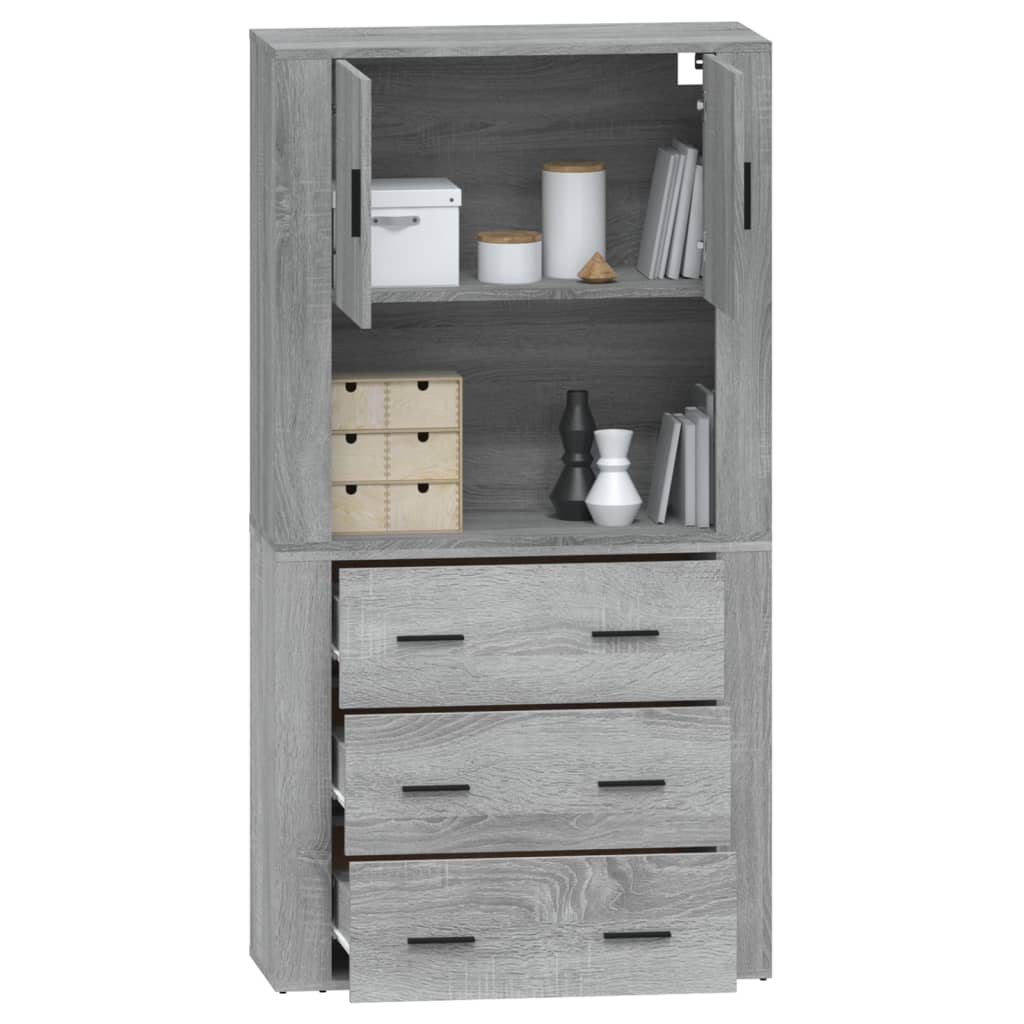 Credenza Grigio Sonoma in Legno Multistrato