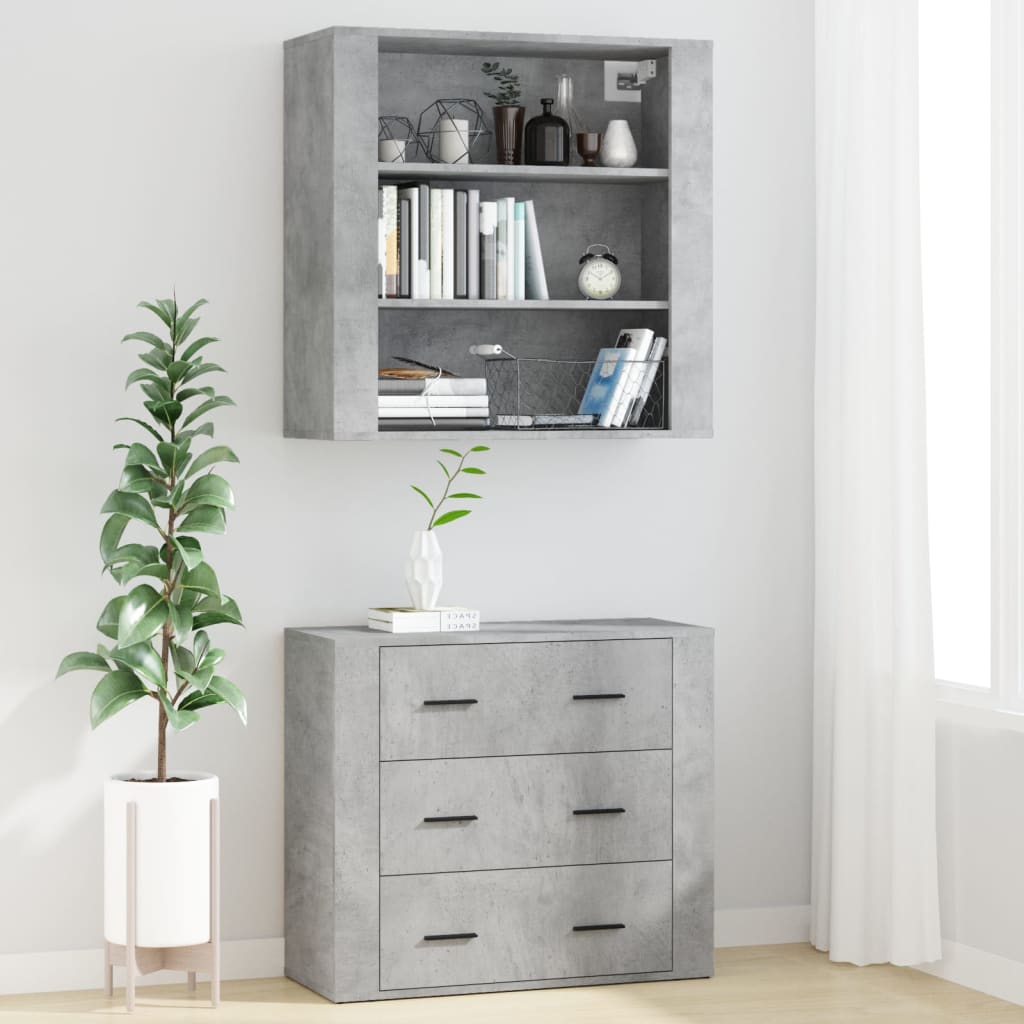 Credenza Grigio Cemento in Legno Multistrato