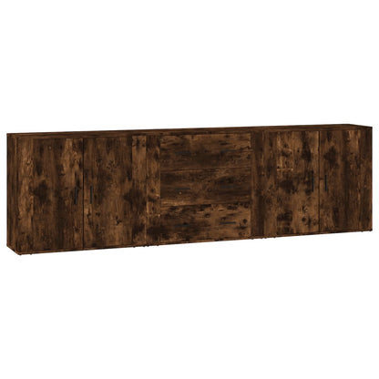 Credenze 3 pz Rovere Fumo in Legno Multistrato | homemem39