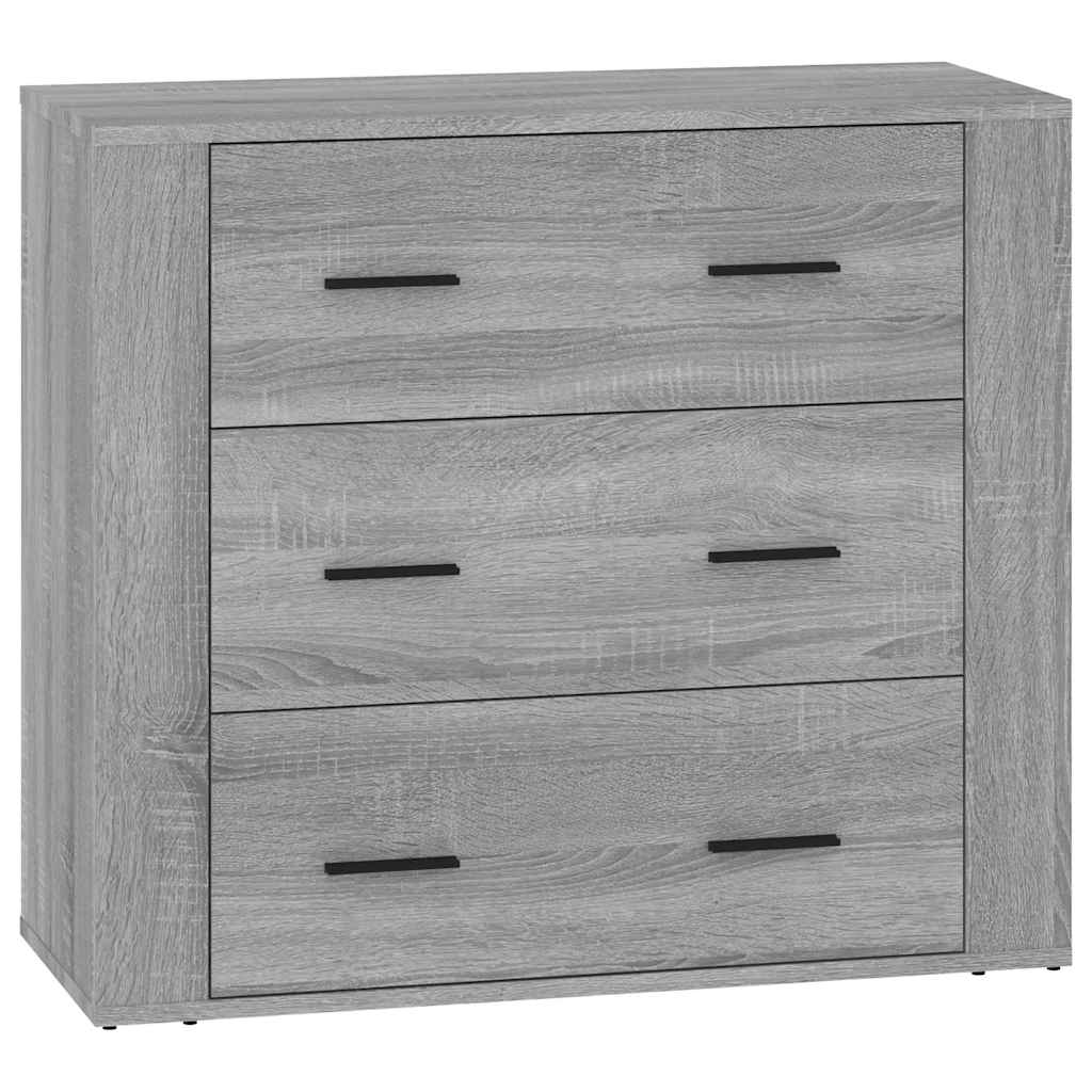Credenze 3 pz Grigio Sonoma in Legno Multistrato