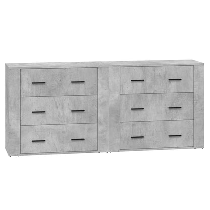Credenze 2 pz Grigio Cemento in Legno Multistrato