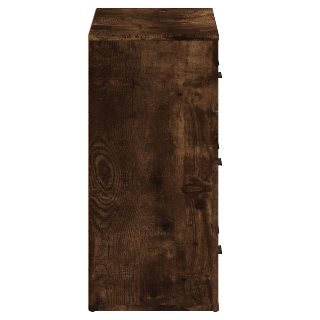 Credenze 2 pz Rovere Fumo in Legno Multistrato