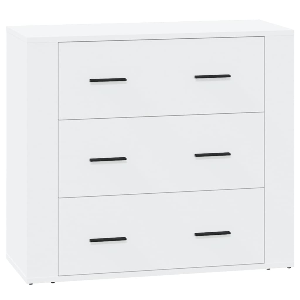Credenze 3 pz Bianco in Legno Multistrato