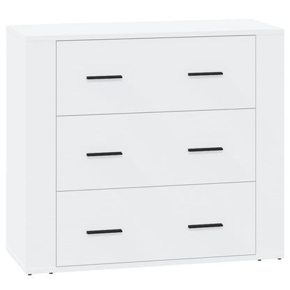 Credenze 3 pz Bianco in Legno Multistrato