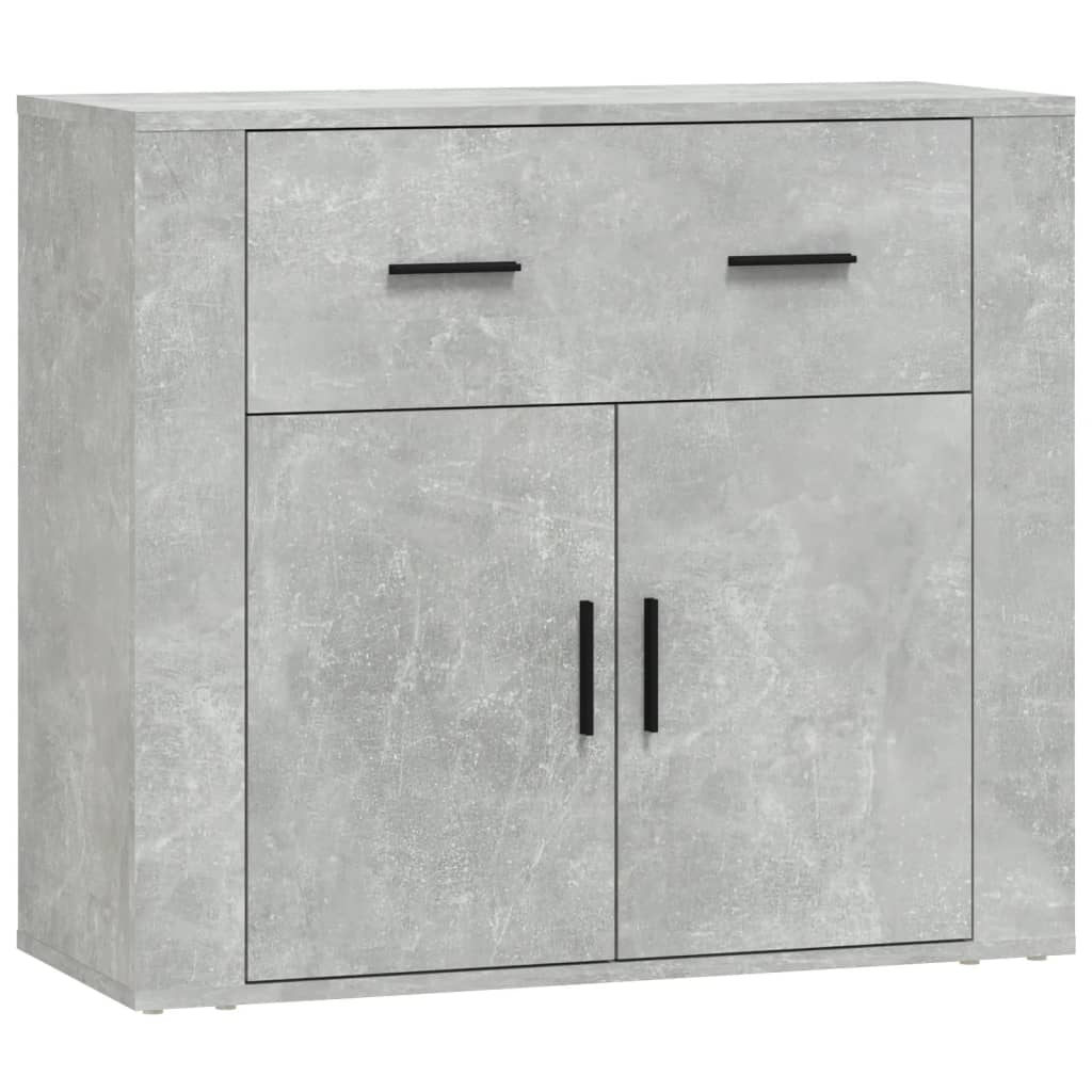 Credenze 3 pz Grigio Cemento in Legno Multistrato